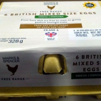 6 free range British mixed size eggs Omega 3 enriched