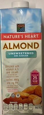 Liquid Food from Almond without Sugar Alimento líquido de almendra sin azúcar