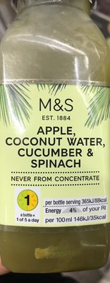 Apple, Coconut Water, Cucumber, Spinach Apple