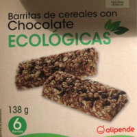 Barritas de cereales con chocolate ecologicas