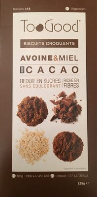 Biscuits Crunchers Cocoa avoine and Honey Biscuits croquants cacao avoine et miel