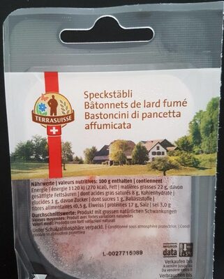 Bâtonnets from Lard Smoked Bâtonnets de lard fumé