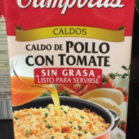 CALDO DE POLLO CON TOMATE SIN GRASA