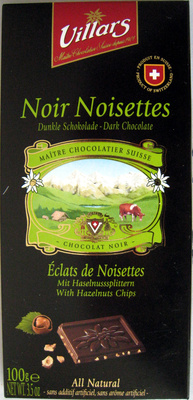 Black Chocolate with éclats from Noisettes Chocolate noir avec éclats de noisettes