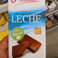 Chocolate with Leche stevia Chocolate con leche stevia