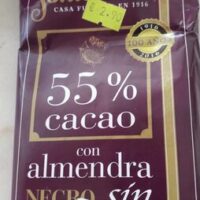 Black Chocolate with Almond without Sugar Chocolate negro con almendra sin azucar