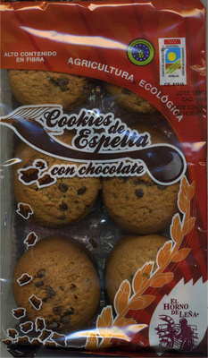 Cookies from Spelt Wheat with Chocolate Cookies de espelta con chocolate