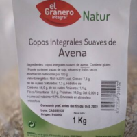 Copos integrales suaves de avena