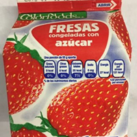 Fresas congelada con azucar