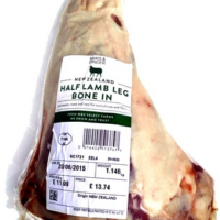 Half lamb leg bone in