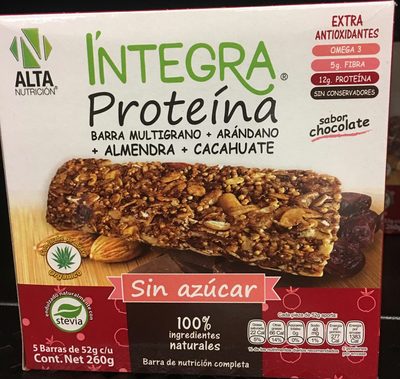 Integra proteína arándano, almendra, cacahuate. Integra proteína arándano