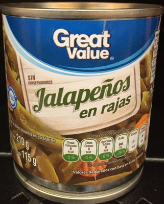 Jalapeños in rajas Great Value Jalapeños en rajas Great Value