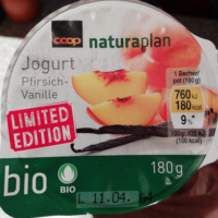 Jogourt naturaplan pêche-vanille
