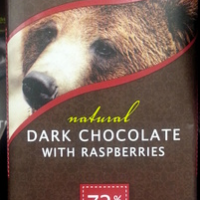 Natural dark chocolate with raspberries