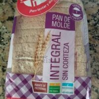 Pan de molde integral sin corteza