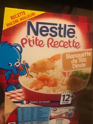Plat bébé 12 + mois blanquette riz dinde Plat bébé 12 + mois blanquette riz dinde