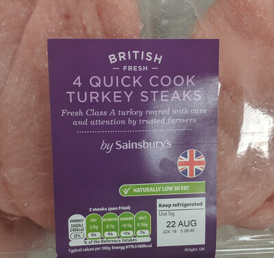 Quick cook turkey steaks Quick cook turkey steaks