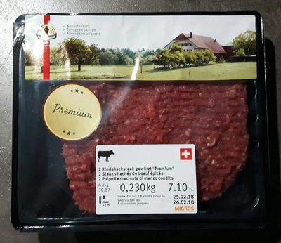 Chopped Steakfrom Beef épicés, Premium Steaks hachés de boeuf épicés