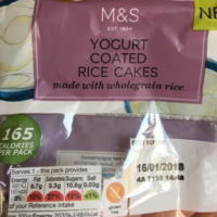 Yogurt coated rice cakes
