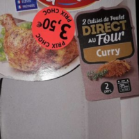 cuisse de poulet direct au four curry