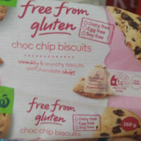 Choc chip Biscuits free from Gluten