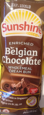 Enriched Chocolate Wholemeal Cream Bun Enriched Chocolate Wholemeal Cream Bun