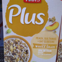 Uncle Toby’s Plus (peach, sultanas and oat clusters) Uncle Toby's Plus (peach, sultanas and oat clusters)
