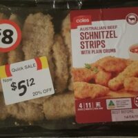 Coles Australian  Beef Schnitzel Strips with Plain Crum