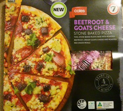 Coles BeetRoot & Goats Cheese Stone Baked Pizza Coles BeetRoot & Goats Cheese Stone Baked Pizza