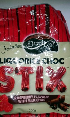 Liquorice Choc Stix Raspberry Flavor with Milk Choc Liquorice Choc Stix Raspberry Flavor with Milk Choc