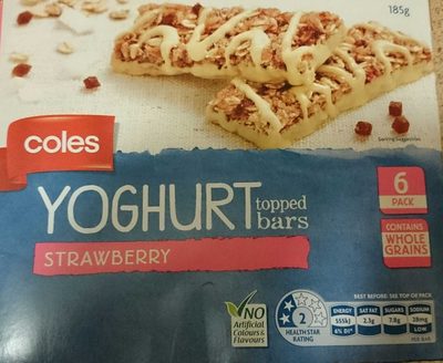 Coles Yogurt Topped Bars Strawberry Coles Yogurt Topped Bars Strawberry