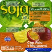Dessert from Soja with Pineapple and Maracuja