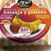 Dessert from Apple asada with Orange and Banana