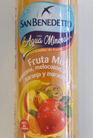 San Benedetto with Water mineral and zumo from Fruits. Fruit Mix: Apple, melocotón, Bananas, naranja and Maracuja