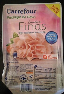 Pechuga pavo. Lonchas finas. Pechuga pavo. Lonchas finas.