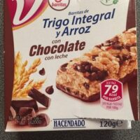 Barritas from Trigo and arroz  with Chocolate with Leche