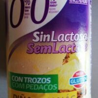 Yogurt without Lactose with Trocos from Pineapple