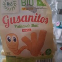 Gusanitos Bio Gluten Free Sol Natural, palitos Corn with Sal