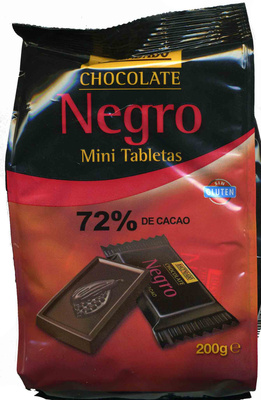 Mini tabletas from Black Chocolate 72% Cocoa Mini tabletas from Black Chocolate 72% Cocoa