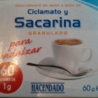 Edulcorante with Sacarina and ciclamato in sobres