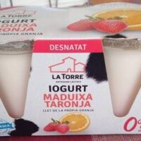 Yogurt maduixa taronja