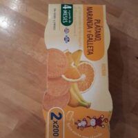 Potito Bananas, naranja and galleta.