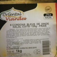 Cordon bleu from Turkey Halal cuit
