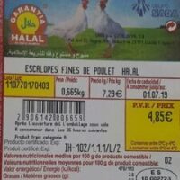 Escalopes Fine from Chicken Halal