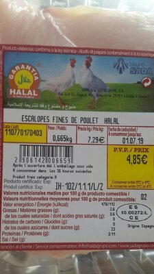 Escalopes Fine from Chicken Halal Escalopes Fine from Chicken Halal