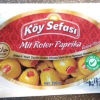 Grüne Olive Mit roter pannika