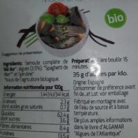 Pastes complètes with algues