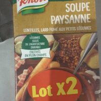 Soup lentilles lard Smoked