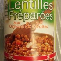 Lentilles préparées with Onions and with carottes