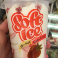 Soft ice vanilla strawberry